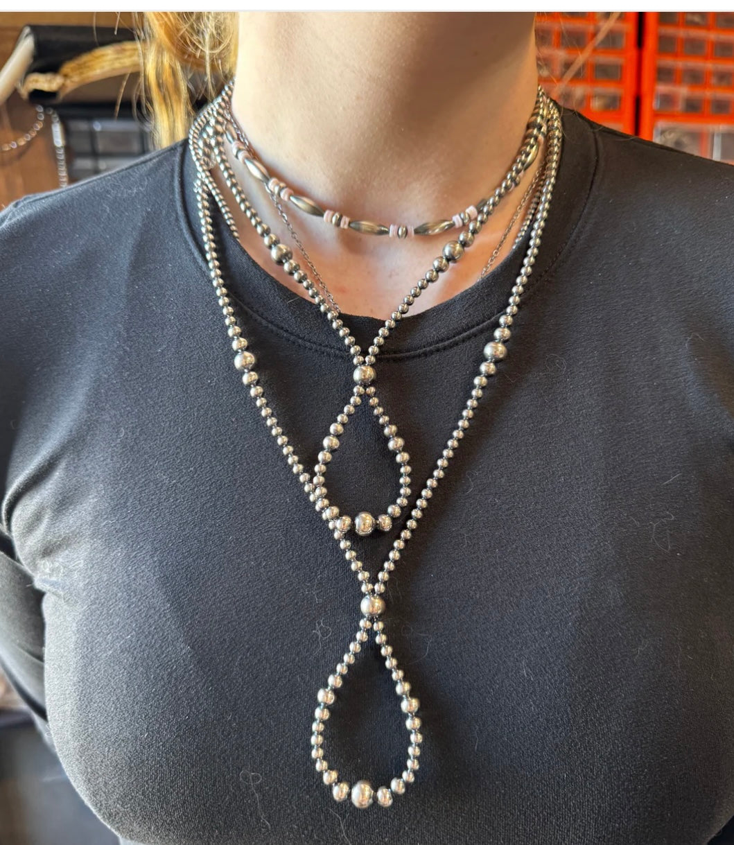 Sterling Silver Beaded Necklace