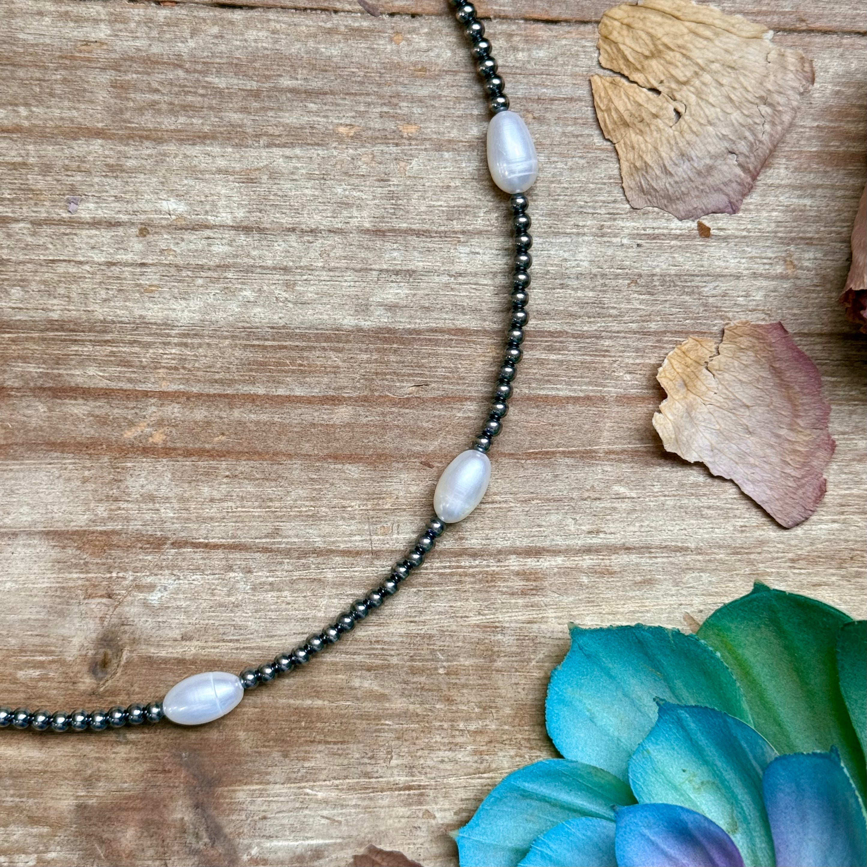 16” Freshwater Pearl Necklace – Sterling Silver