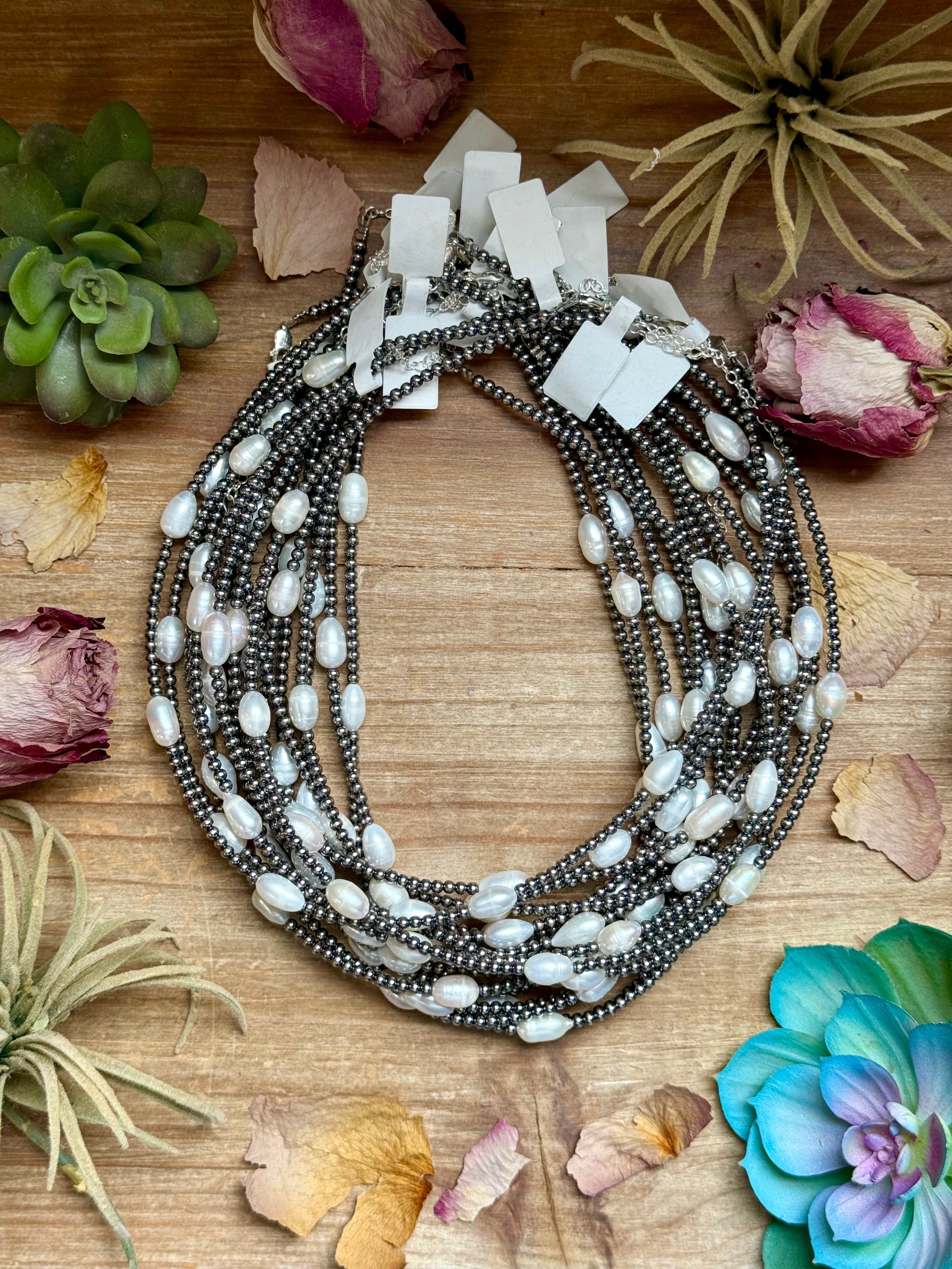 16” Freshwater Pearl Necklace – Sterling Silver